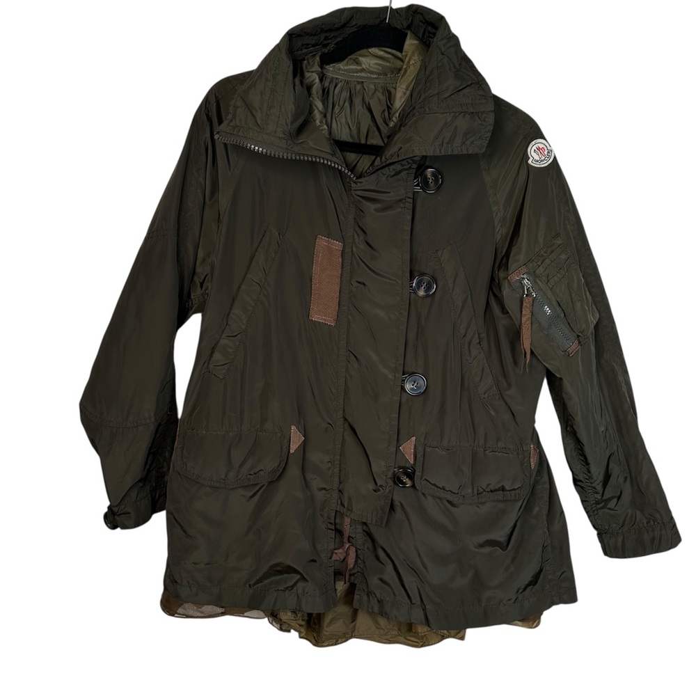 Moncler Sora Dark Green Hooded Parka Jacket Women Small Luxury Outerwear
